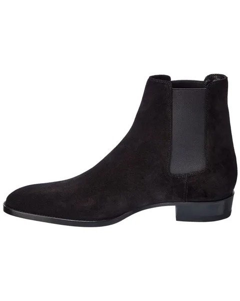 Замшевые ботинки Saint Laurent Wyatt 30, черный
