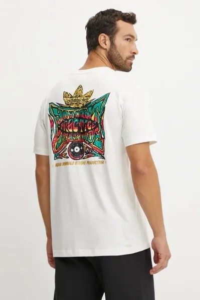 Хлопковая футболка adidas Originals, белый