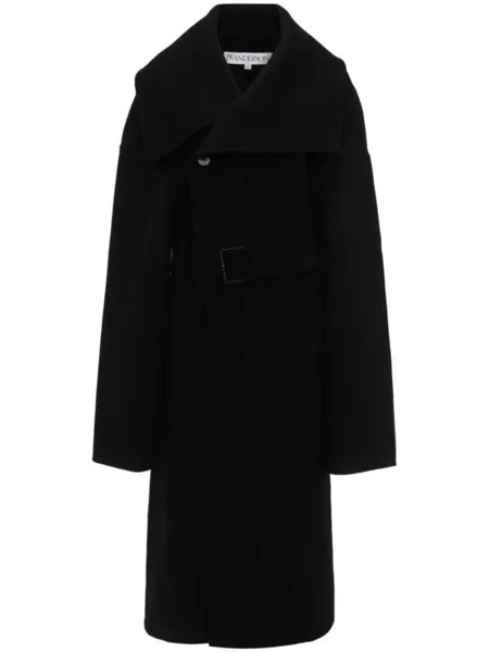 JW Anderson шерстяное пальто с поясом, черный