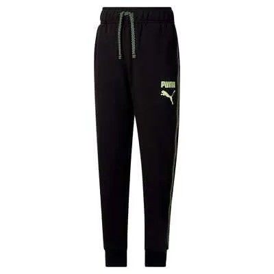 Флисовые джоггеры для мальчиков Puma Splatter Pack, черные повседневные спортивные штаны для мальчиков 85902