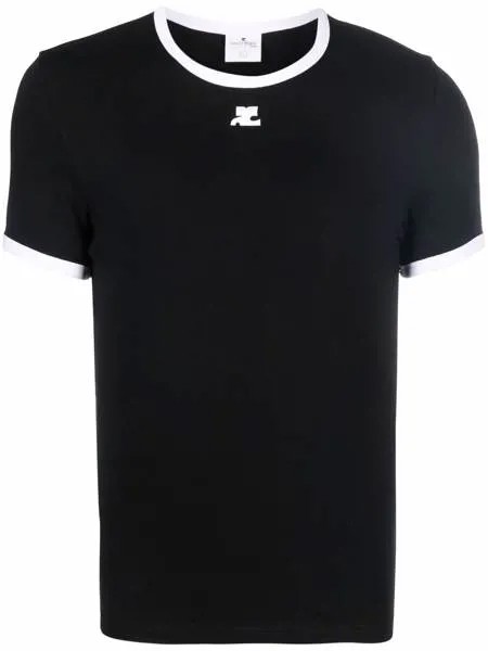 Courrèges футболка с контрастной отделкой