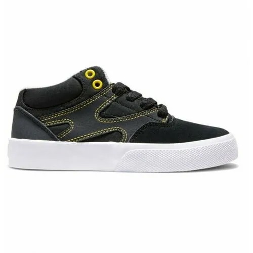 Детские Кеды Kalis Vulc Mid Grey/Yellow, Цвет черный, Размер 34,5