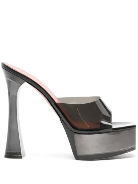 Amina Muaddi мюли Dalida Glass 140 на платформе, черный