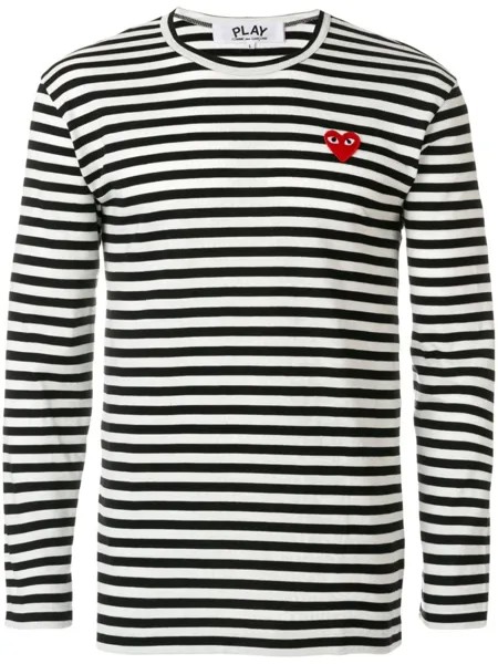 Comme Des Garçons Play striped long-sleeve T-shirt, черный