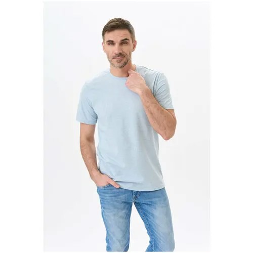 Футболка Uzcotton футболка мужская UZCOTTON однотонная базовая хлопковая, размер 56-58\3XL, голубой