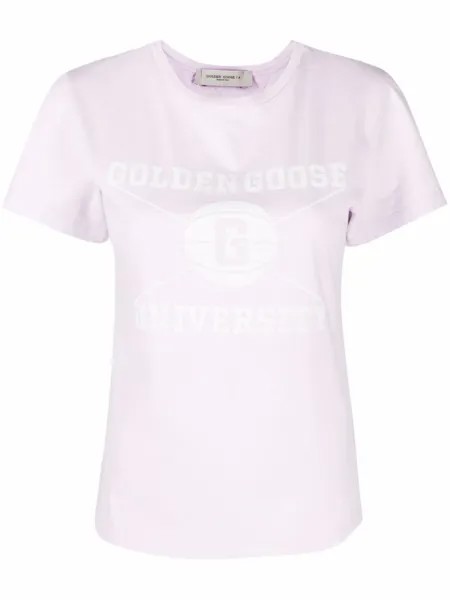 Golden Goose футболка с логотипом, фиолетовый