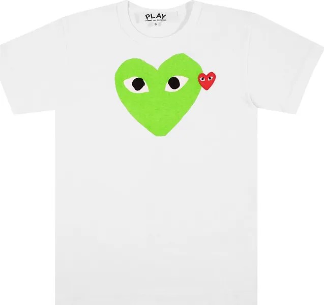 Футболка Comme des Garçons Short-Sleeve Play T-Shirt With Green Heart 'Green/White', зеленый