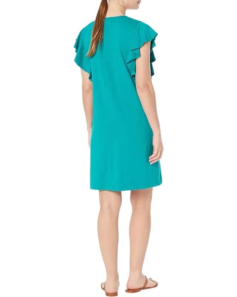 Платье Lilla P Flutter Sleeve V-Neck Dress, цвет Jungle