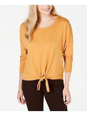 STYLE - COMPANY Женский золотой свитер с длинными рукавами и завязками спереди и сзади, размер XL
