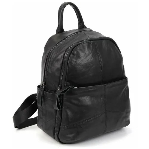 Мужской кожаный рюкзак 2082 Блек