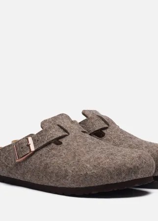 Мужские сандалии Birkenstock Boston Wool, цвет коричневый, размер 43 EU