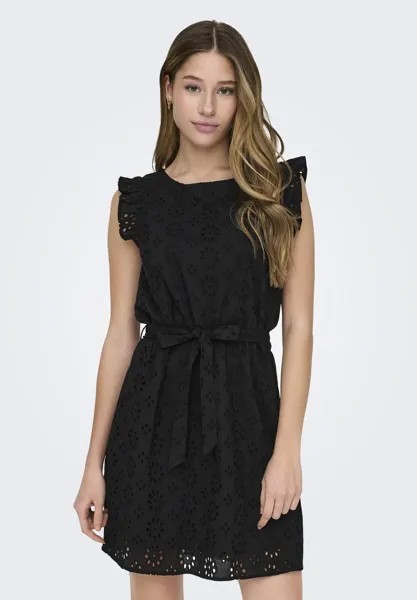 Летнее платье JDYVOLA BELT EMBROIDERY DRESS JDY, черный