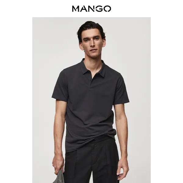 Мужская футболка Mango с воротником поло, светло-розовый