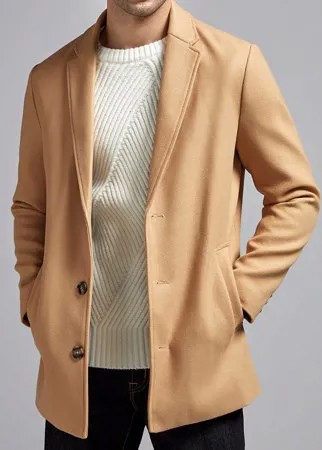 Пальто с карманами с лацканами для мужчины