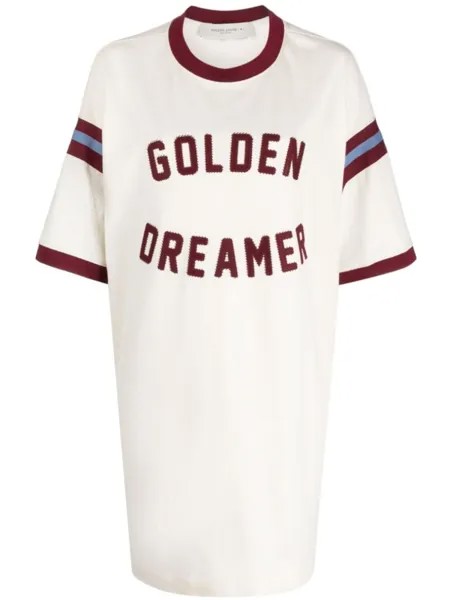 Golden Goose платье-футболка с надписью, белый