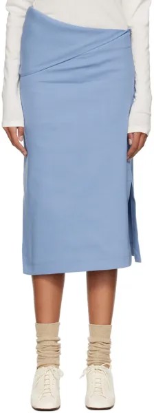 Синяя юбка-миди-карандаш LEMAIRE