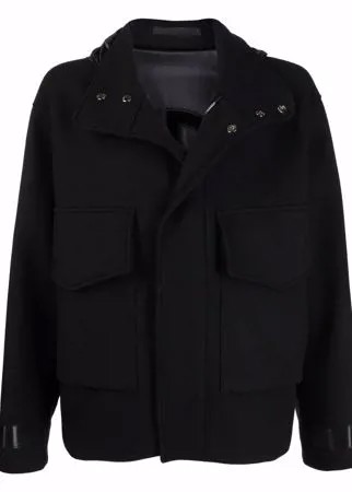 Giorgio Armani однобортное пальто с капюшоном