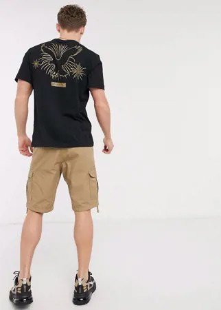Черная футболка с логотипом на груди и спине American Eagle-Черный