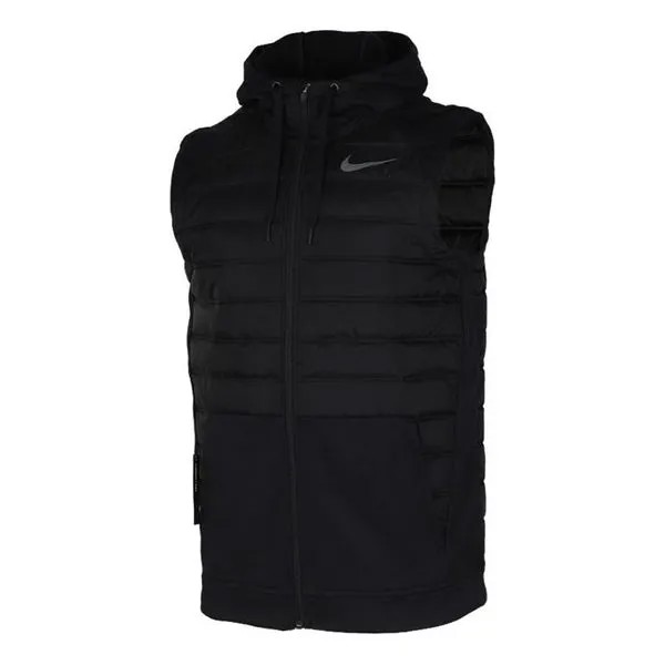Куртка Nike Full-length zipper Cardigan Training hooded vest Jacket Black, черный