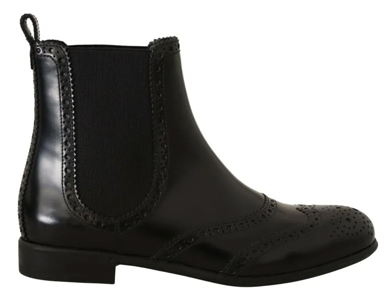 DOLCE - GABBANA Shoes Черные кожаные ботинки на плоской подошве до щиколотки EU36 / US5,5 Рекомендуемая розничная цена 900 долларов США