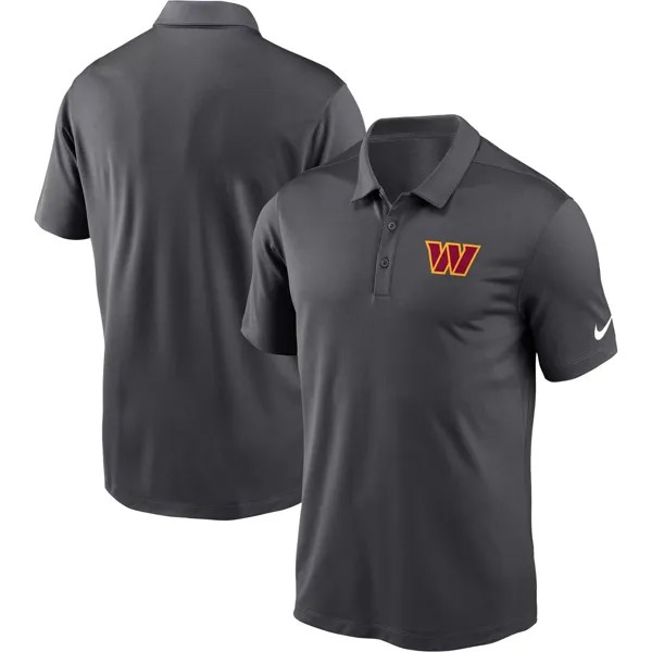 Мужское поло антрацитового цвета с логотипом команды Washington Commanders Franchise Team Nike