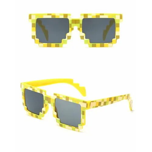 Карнавальные очки. Пиксельные желтые