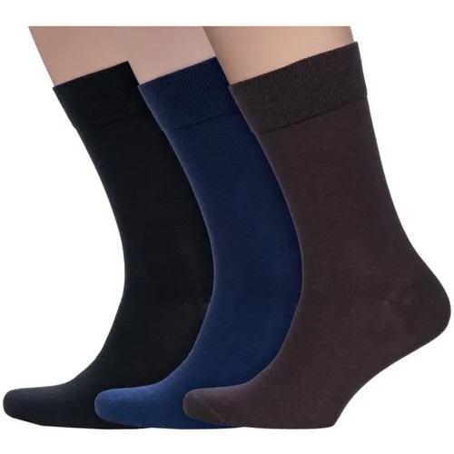 Комплект из 3 пар мужских носков Grinston socks (PINGONS) из 100% хлопка микс 1, размер 29