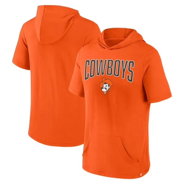 Мужская футболка с капюшоном Fanatics оранжевого цвета с логотипом Oklahoma State Cowboys и нижней аркой