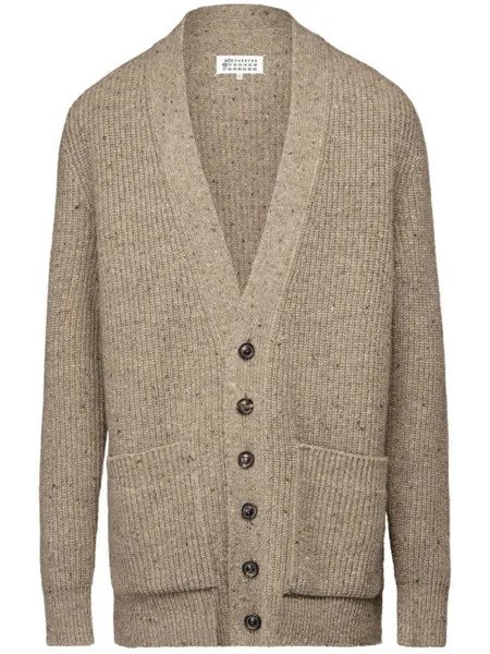 Maison Margiela кардиган Donegal с V-образным вырезом, коричневый