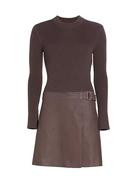 Мини-платье Nancy Mix Media Derek Lam 10 Crosby, цвет dark truffle