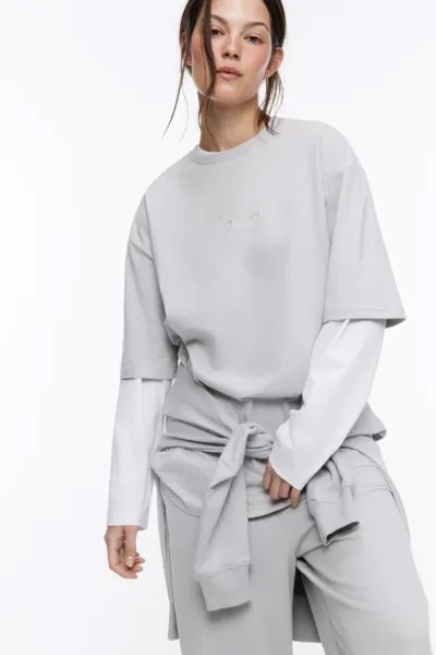 Футболка oversize спортивная с вышивкой