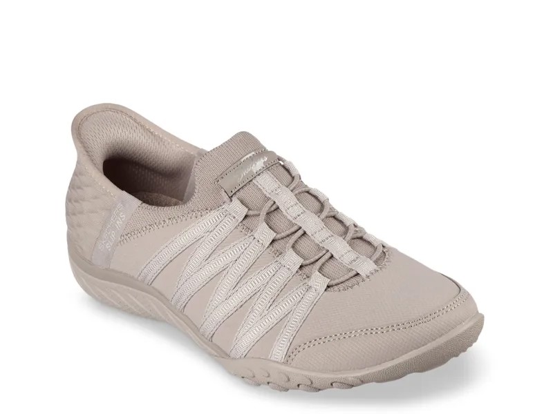 Слипоны Skechers Breathe Easy Roll-With-Me, серо-коричневый