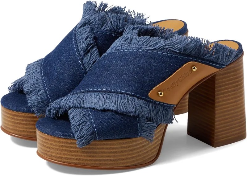 Туфли See by Chloe Prue Denim Platform, синий