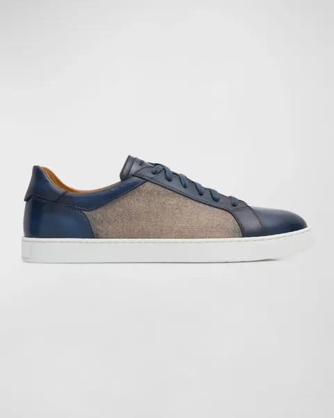 Мужские низкие кеды Wyland из льна и кожи Magnanni, цвет Navy