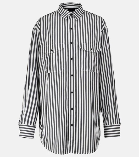 Платье-рубашка из хлопкового поплина в полоску WARDROBE.NYC, разноцветный