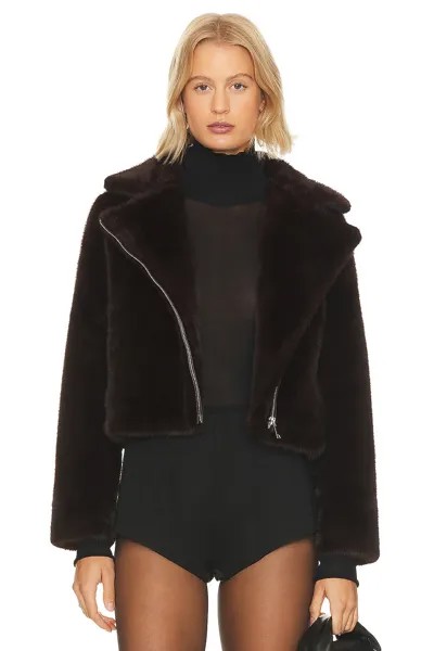 Куртка Adrienne Landau Faux Mink, цвет Chocolate