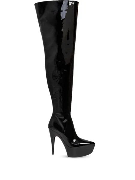 Balenciaga лакированные сапоги, черный