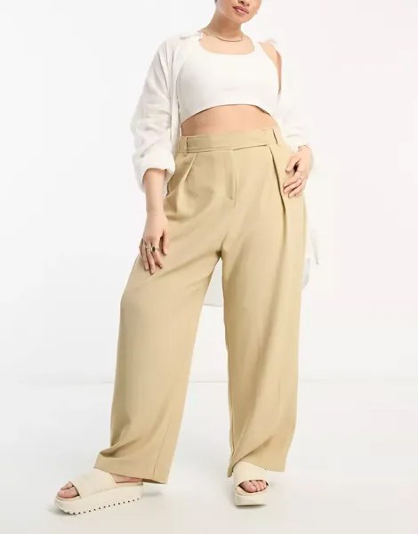 Бежевые элегантные широкие брюки для папы River Island