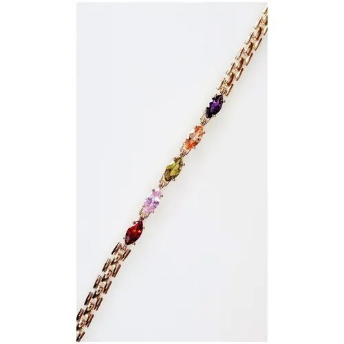 Плетеный браслет Lotus Jewelry, фианит, размер 18 см, мультиколор