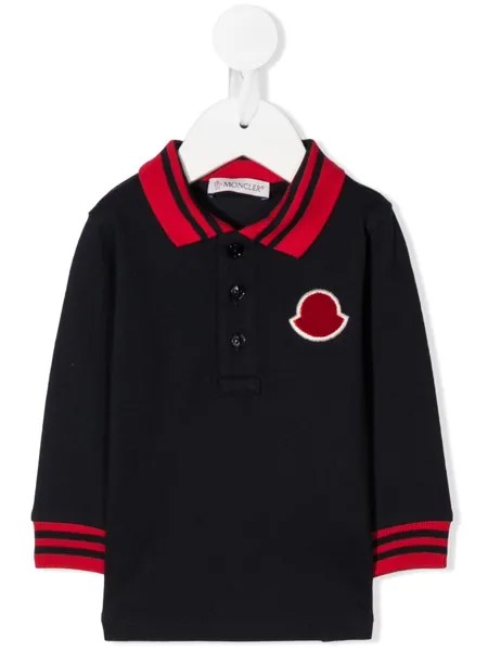 Moncler Enfant рубашка поло с нашивкой-логотипом