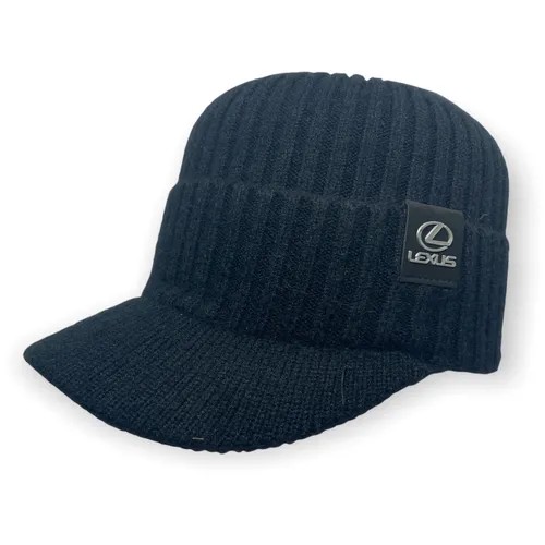 Шапка с козырьком LEXUS /Черная/ Вязаная, унисекс.