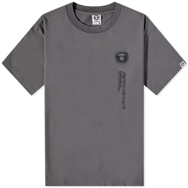 Футболка Aape Now Washed Silicone Badge Tee, черный