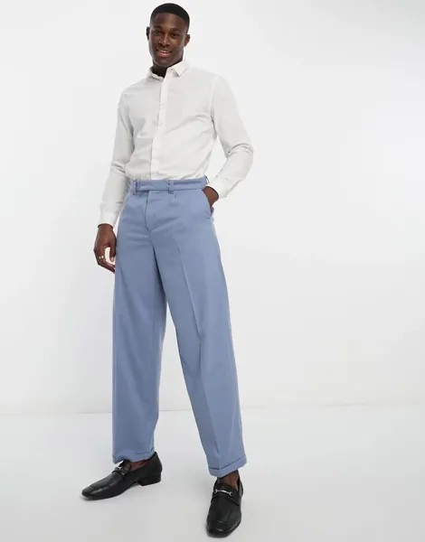 New Look – повседневные плиссированные брюки синего цвета