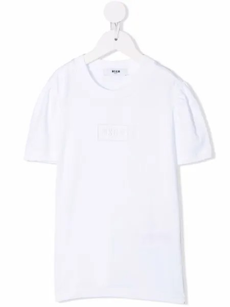 MSGM Kids футболка с нашивкой-логотипом