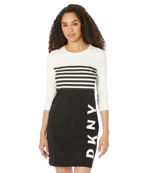 Платье DKNY, Horizontal Stripe Tee Dress
