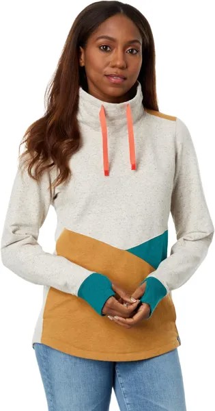 Толстовка Cozy Color-Block Sweatshirt L.L.Bean, цвет Gray Birch Heather/Toffee Heather