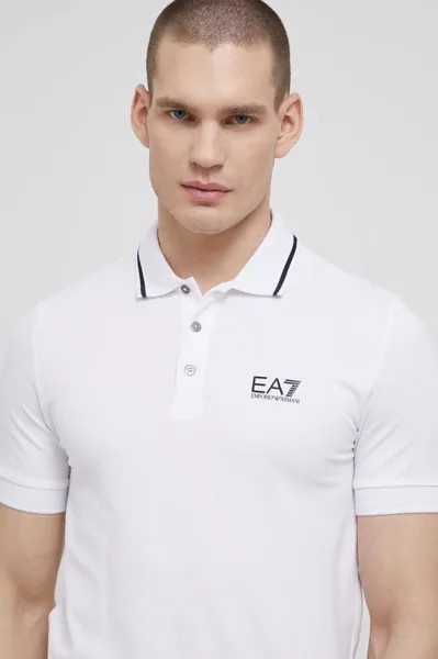 Рубашка поло EA7 Emporio Armani, белый