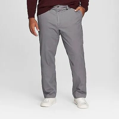 Мужские брюки чинос прямого кроя Big - Tall — Goodfellow - Co, темно-серый, 46x30