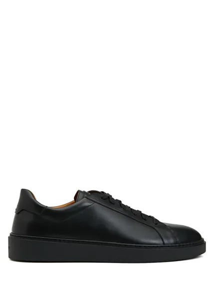 Мужские кожаные кроссовки с логотипом Magnanni, черный