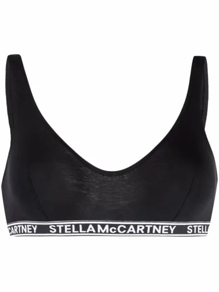 Stella McCartney бюстгальтер-бралетт с логотипом, черный